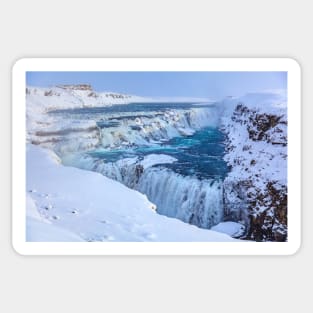 Gullfoss gorge and Hvita River, Iceland Sticker